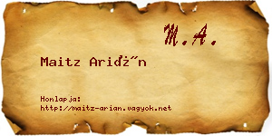 Maitz Arián névjegykártya